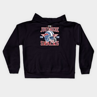 I'm Just Here For The Snacks Funny Football Fan Game Day Kids Hoodie